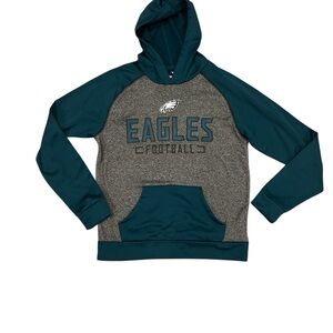 Fanatics Eagles Football Hoodie - Teal and Gray Mens Medium